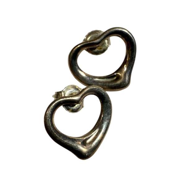 Tiffany & Co. Open Heart Earrings, 925 Silver, Women's